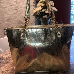 Michael Kors East West Mirror Metallic Tote
